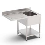 HCB Spoeltafel - enkele spoelbak rechts - 120 cm - RVS, Verzenden, Nieuw in verpakking, RVS Meubilair