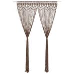 Macrame Gordijn Taupe 140x240 - Retourdeal! -40%, Huis en Inrichting, 100 tot 150 cm, Bruin, 200 cm of meer, Nieuw
