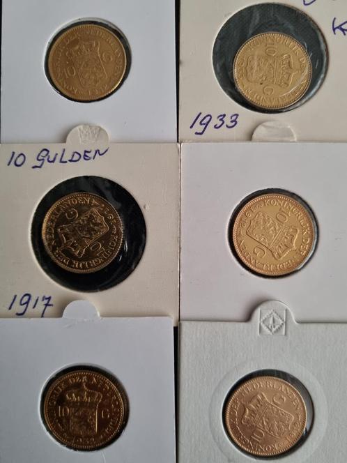 Gouden 10 gulden Wilhelmina diverse jaren mindere kwaliteit, Postzegels en Munten, Munten | Nederland, Losse munt, 10 gulden, Koningin Wilhelmina