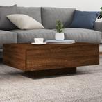 vidaXL Salontafel met LED-verlichting 85x55x31 cm bruin, Huis en Inrichting, Tafels | Salontafels, 50 tot 100 cm, Verzenden, Nieuw