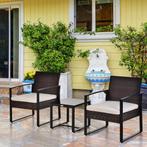 TRUUSK Polyrattan Tuinset Voor 2 Personen Balkonmeubilair Me, Verzenden, Nieuw