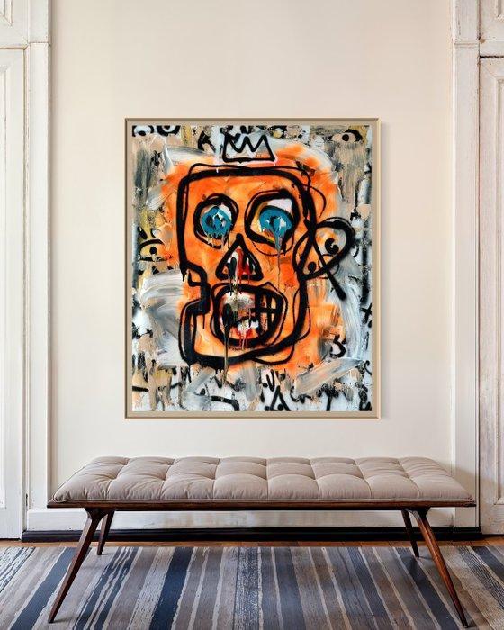 Timo Wedell - Spooky Face Like Basquiat - XL, Antiek en Kunst, Kunst | Schilderijen | Modern
