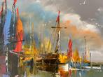 Alfred Anio (1967) - Boats in the port, Antiek en Kunst