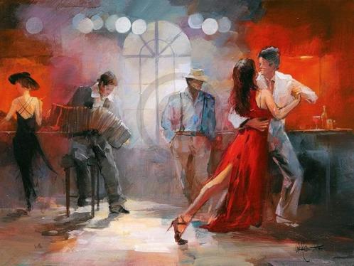 Kunstdruk Willem Haenraets - Tango 80x60cm, Huis en Inrichting, Woonaccessoires | Schilderijen, Tekeningen en Foto's, Nieuw, Verzenden