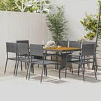 vidaXL 9-delige Tuinset poly rattan grijs, Tuin en Terras, Tuinsets en Loungesets, Verzenden, Nieuw, Rotan, Tuinset