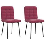 vidaXL Eetkamerstoelen 2 st fluweel wijnrood, Huis en Inrichting, Stoelen, Verzenden, Nieuw, Rood