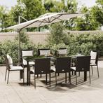 vidaXL 9-delige Tuinset poly rattan zwart, Tuin en Terras, Tuinsets en Loungesets, Nieuw, 8 zitplaatsen, Tuinset, Verzenden