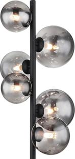 2dekans | Globo Riha Vloerlamp - Zwart Metaal met Rookglas -, Ophalen of Verzenden, Zo goed als nieuw