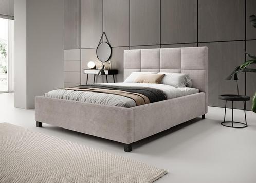 Meubella tweepersoonsbed Soline 160x200 beige ribstof, Huis en Inrichting, Slaapkamer | Bedden, 160 cm, 200 cm, Tweepersoons, Nieuw