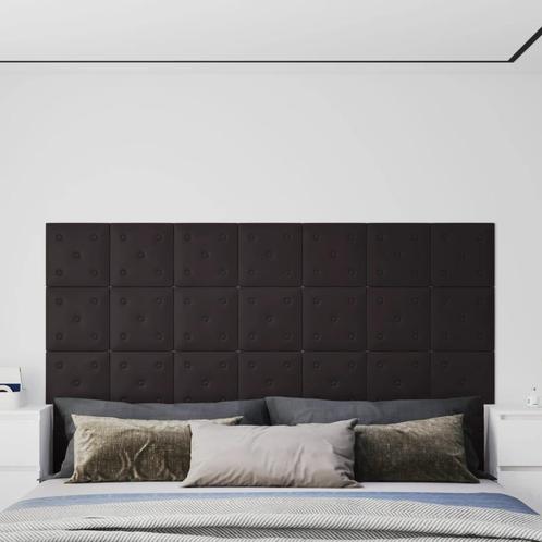 vidaXL Wandpanelen 12 st 1,08 m² 30x30 cm kunstleer zwart, Doe-het-zelf en Verbouw, Platen en Panelen, Nieuw, Verzenden