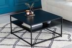 industrieele salontafel DURA STEEL 70cm zwart metaal met, Ophalen of Verzenden, Nieuw