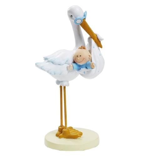 Taarttopper Ooievaar met Baby Blauw 11cm, Hobby en Vrije tijd, Taarten en Cupcakes maken, Nieuw, Verzenden
