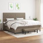 vidaXL Boxspring met matras stof taupe 200x200 cm, Verzenden, Overige maten, 200 cm, Stof