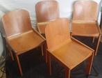 Zitgroep (4) - Hout, ontwerp - Vier vintage stoelen, Nieuw