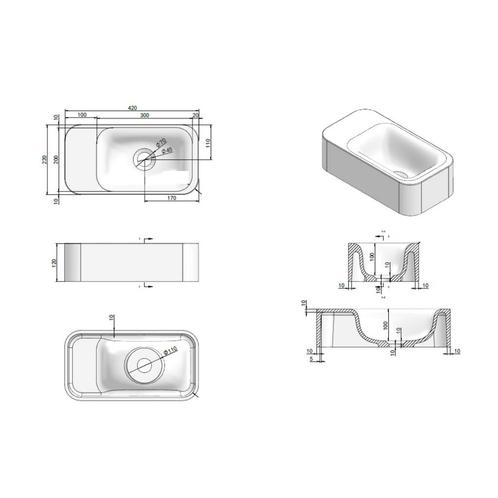 Aanbieding: Fontein Luca Sanitair Lea 42x22x12 cm Solid, Doe-het-zelf en Verbouw, Sanitair, Ophalen of Verzenden