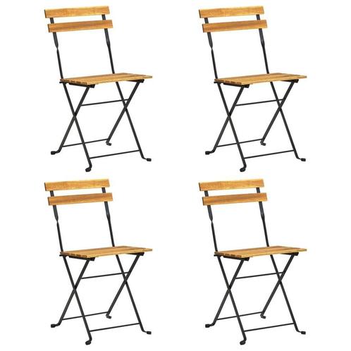 Inklapbare Acaciahouten Bistrostoelen 4 stuks - Tweedekan..., Tuin en Terras, Tuinstoelen, Inklapbaar, Nieuw, Hout, Ophalen of Verzenden