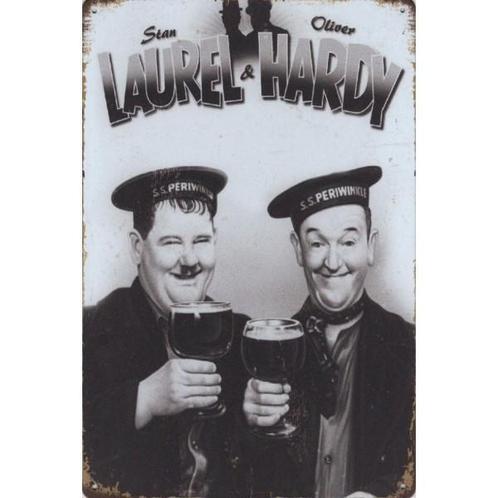 Wandbord -  Stan Laurel And Oliver Hardy, Huis en Inrichting, Woonaccessoires | Wanddecoraties, Nieuw, Ophalen of Verzenden