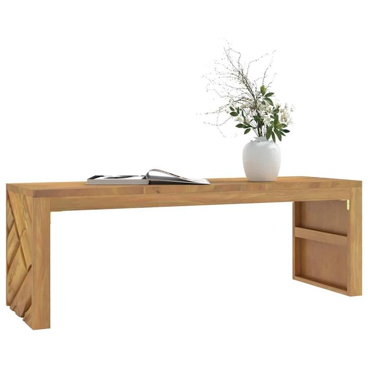 vidaXL Salontafel 110x35x38 cm massief teakhout, Huis en Inrichting, Tafels | Salontafels, 100 tot 150 cm, Nieuw, Overige houtsoorten
