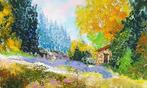 Denis Ferté (XX-XXI) - Le vieux cabanon en lisière, Antiek en Kunst, Kunst | Schilderijen | Klassiek