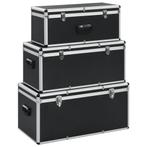 vidaXL Opbergkoffers 3 st aluminium zwart, Verzenden, Nieuw
