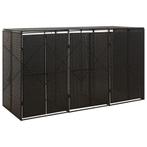 Containerberging driedubbel 207x80x117 cm poly rattan zwart, Huis en Inrichting, Verzenden, Nieuw