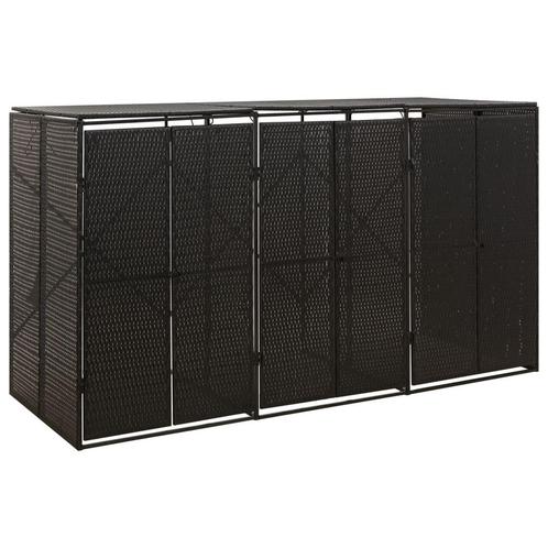 Containerberging driedubbel 207x80x117 cm poly rattan zwart, Huis en Inrichting, Overige Huis en Inrichting, Nieuw, Verzenden