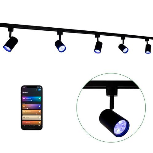 Smart Railsysteem 1-fase | Zwart | 3 Meter | HUE compatible, Huis en Inrichting, Lampen | Plafondlampen, Nieuw, Kunststof, Metaal