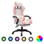 vidaXL Racestoel met RGB LED-verlichting kunstleer roze en, Huis en Inrichting, Verzenden, Nieuw