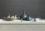 Leo Pors (1952) - Wine Bottles, Pottery and White Onions