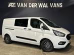 Ford Transit Custom 2.0 TDCI 131pk Automaat L2H1 Dubbele Cab, Auto's, Bestelauto's, Automaat, Stof, Gebruikt, Wit