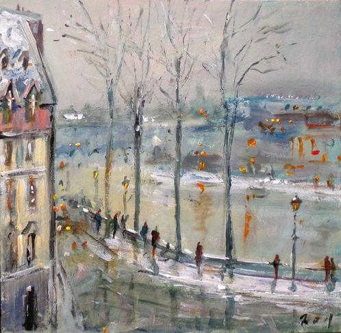 DENIS Pascal dit ROY. - Paris. Le quai Conti sous la, Antiek en Kunst, Kunst | Schilderijen | Klassiek