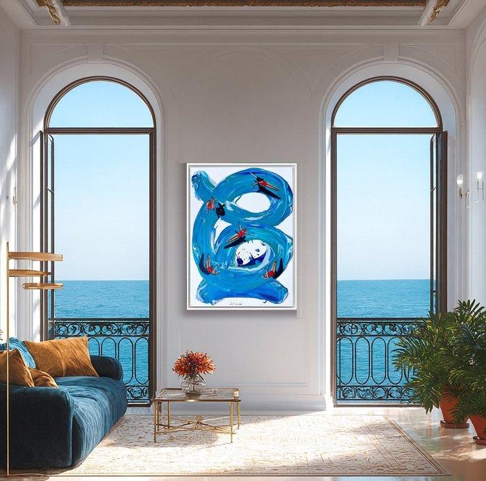 Juli Lampe - Swimming Lovers. Keep ones Balance in Sicilia., Antiek en Kunst, Kunst | Schilderijen | Modern