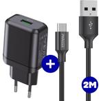 Snellader met Gevlochten USB-C Kabel 2 Meter - 18W Quick, Ophalen of Verzenden, Nieuw
