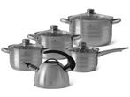 Veiling - Pannenset - RVS - 9 delig - Voorzien Van 5-Laags B, Nieuw