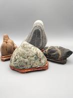 Steen - 4x suiseki ()—Japanse kijkstenen - Shwa periode