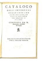 Anonimo - Catalogo degli inventori delle cose che si, Antiek en Kunst