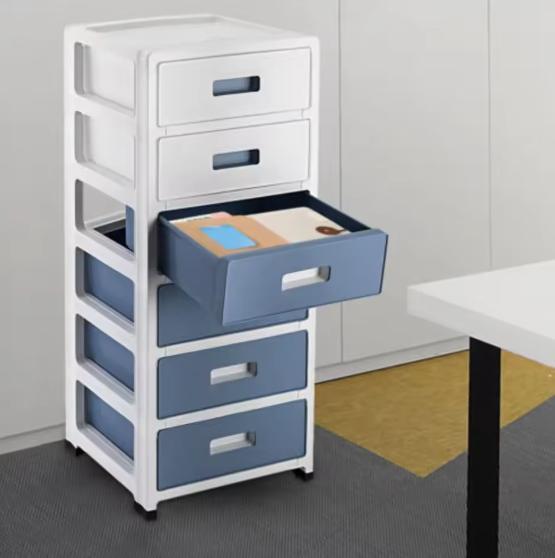 Hoge opbergkast met 6 lades – Plastic dressoir op wielen, Huis en Inrichting, Kasten | Overige, Nieuw, Verzenden