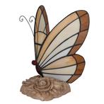 Tiffany vlinderlamp – Licht Crème, Amber &amp; Wit Glas – H 24, Verzenden, Nieuw