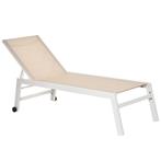 TRUUSK Tuinligstoel Met 5-traps Rugleuning Aluminium Crèmewi, Verzenden, Nieuw