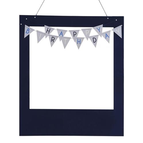 Blauwe Happy Birthday Photobooth Frame, Hobby en Vrije tijd, Feestartikelen, Nieuw, Verzenden