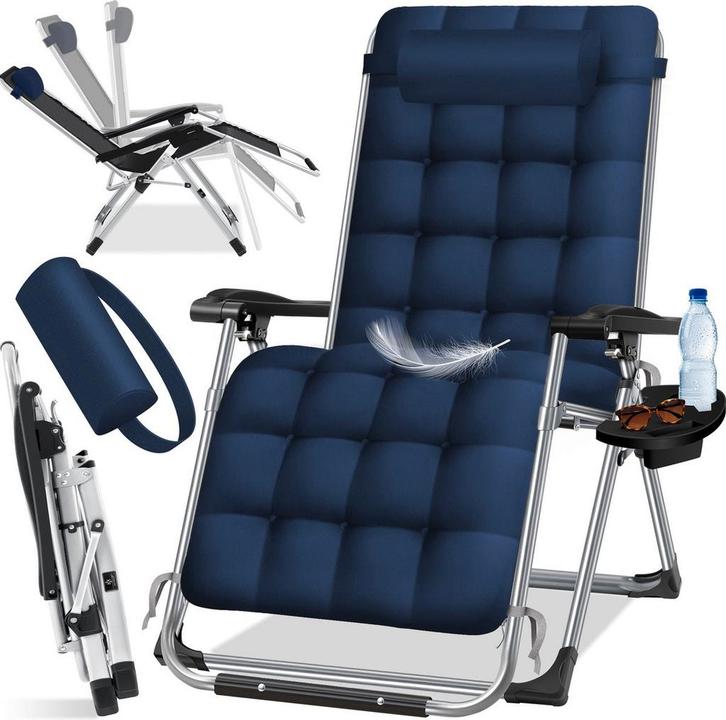 Tuinstoel - Ligstoel - Verstelbaar - Opvouwbaar - Blauw - KE, Tuin en Terras, Tuinmeubel-accessoires, Nieuw, Verzenden