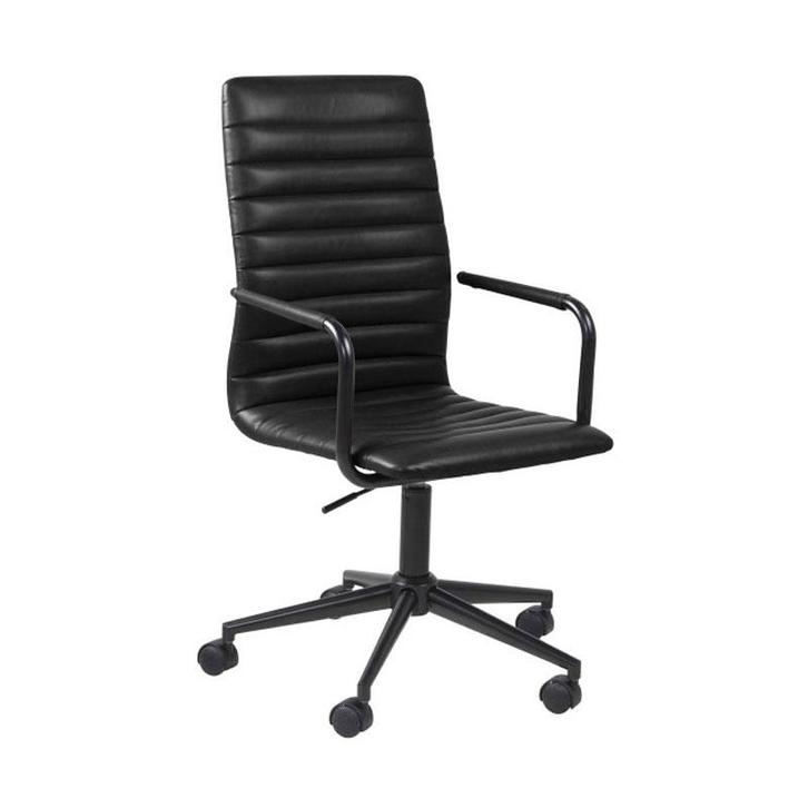 *WOONWINKEL* Moderne Bureaustoel Van Zwart Kunstleer, Huis en Inrichting, Bureaus, Nieuw, Verzenden