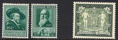 België 1930 - de volledige jaargang met blok en zegel uit, Postzegels en Munten, Postzegels | Europa | België