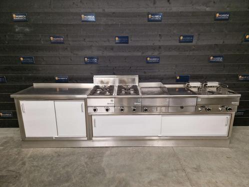 Mareno kooklijn | 4-pits gasfornuis, dubbele friteuse,, Zakelijke goederen, Horeca | Keukenapparatuur, Gebruikt, Fornuis, Frituur en Grillen