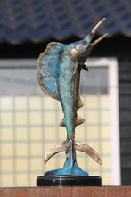 sculptuur, marlijn bronzen beeld - 38 cm - brons marmer