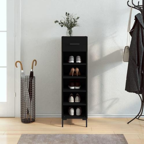 vidaXL Schoenenkast 30x35x105 cm bewerkt hout zwart, Huis en Inrichting, Kasten | Overige, Nieuw, Verzenden