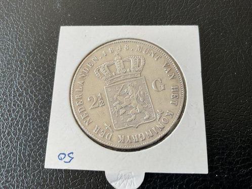 Nederland. Wilhelm II. 2 1/2 Gulden 1848 (Zonder, Postzegels en Munten, Munten | Nederland