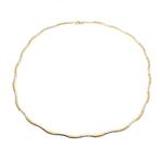 Bicolor gouden staafjes collier (Ketting), Ophalen of Verzenden, Gebruikt, Overige kleuren, Goud