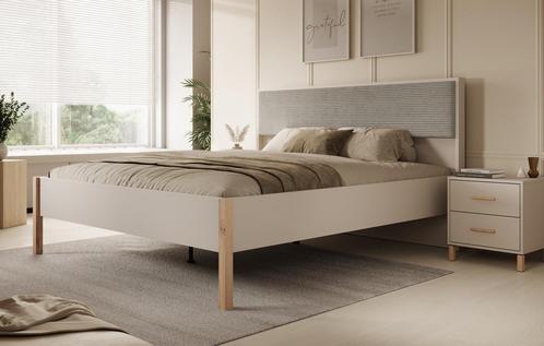 Meubella | Tweepersoonsbed Beige | 180x200 | Modern, Huis en Inrichting, Slaapkamer | Bedden, Nieuw, Tweepersoons, Verzenden