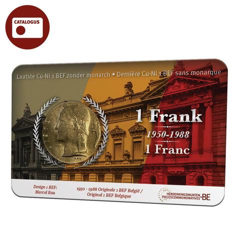 Belgie Munt 1 Frank Belgie 1950-1988 in coincard NL, Postzegels en Munten, Munten | Nederland, Verzenden